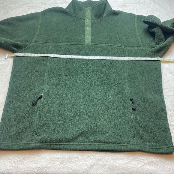 L.L. Bean Vintage Green T Snap Fleece Pullover Size Large - Picture 9 of 11